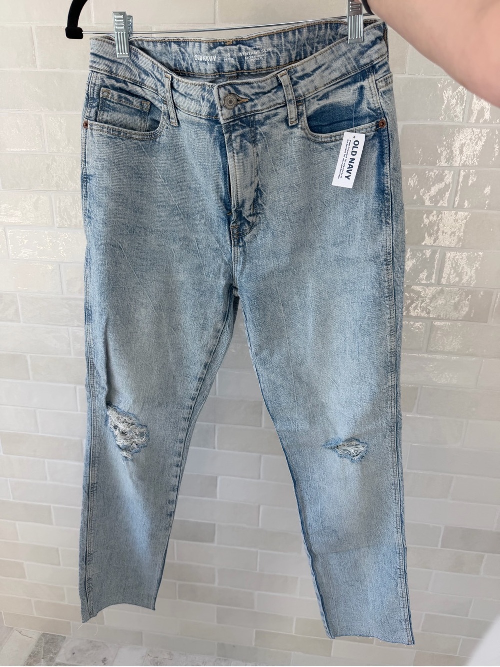 Old Navy Light Wash High-Rise Vintage Slim Jeans 8P NWT